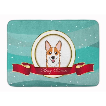 Carolines Treasures Red Corgi Merry Christmas Machine Washable Memory Foam Mat BB1564RUG